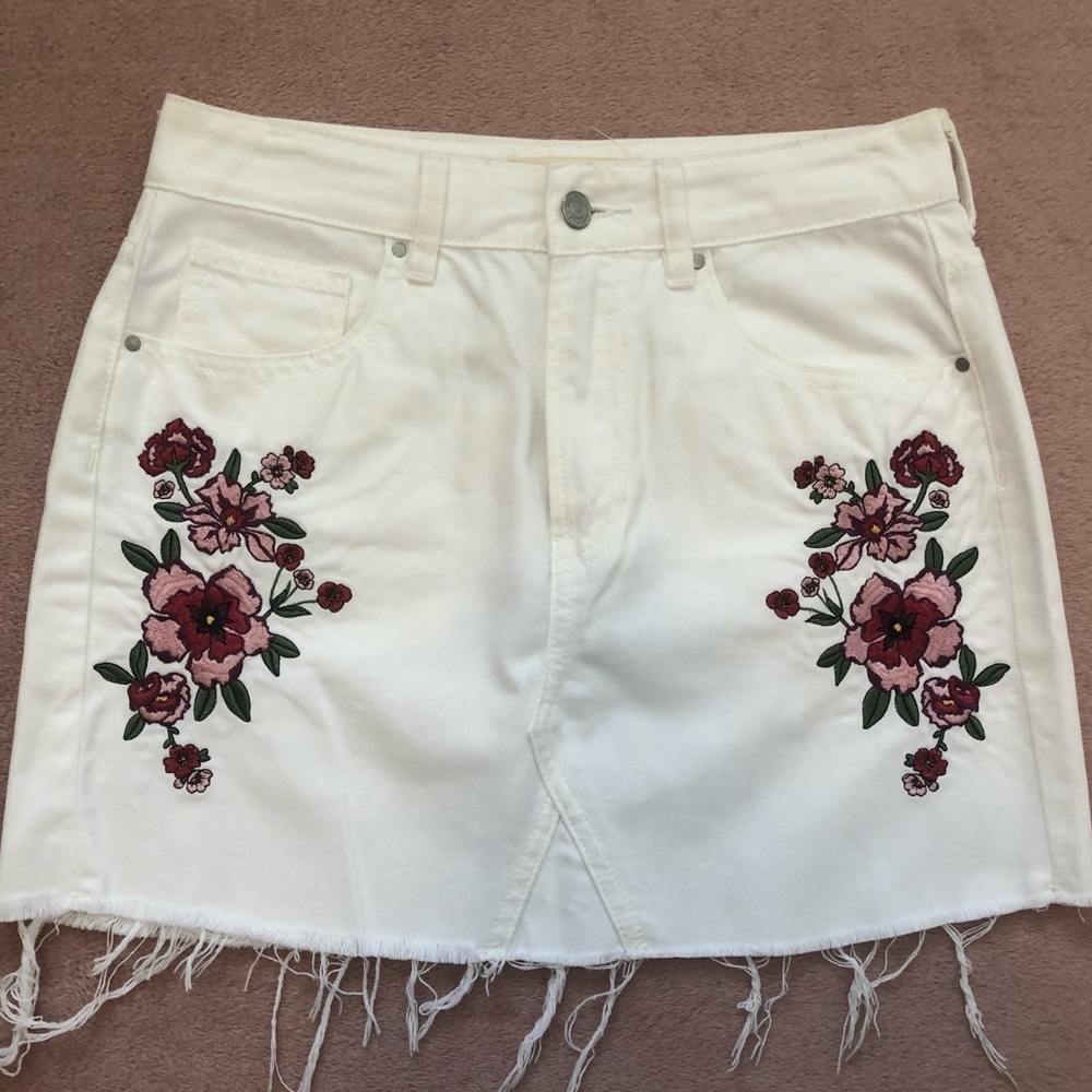Pacsun White Denim Mini Skirt